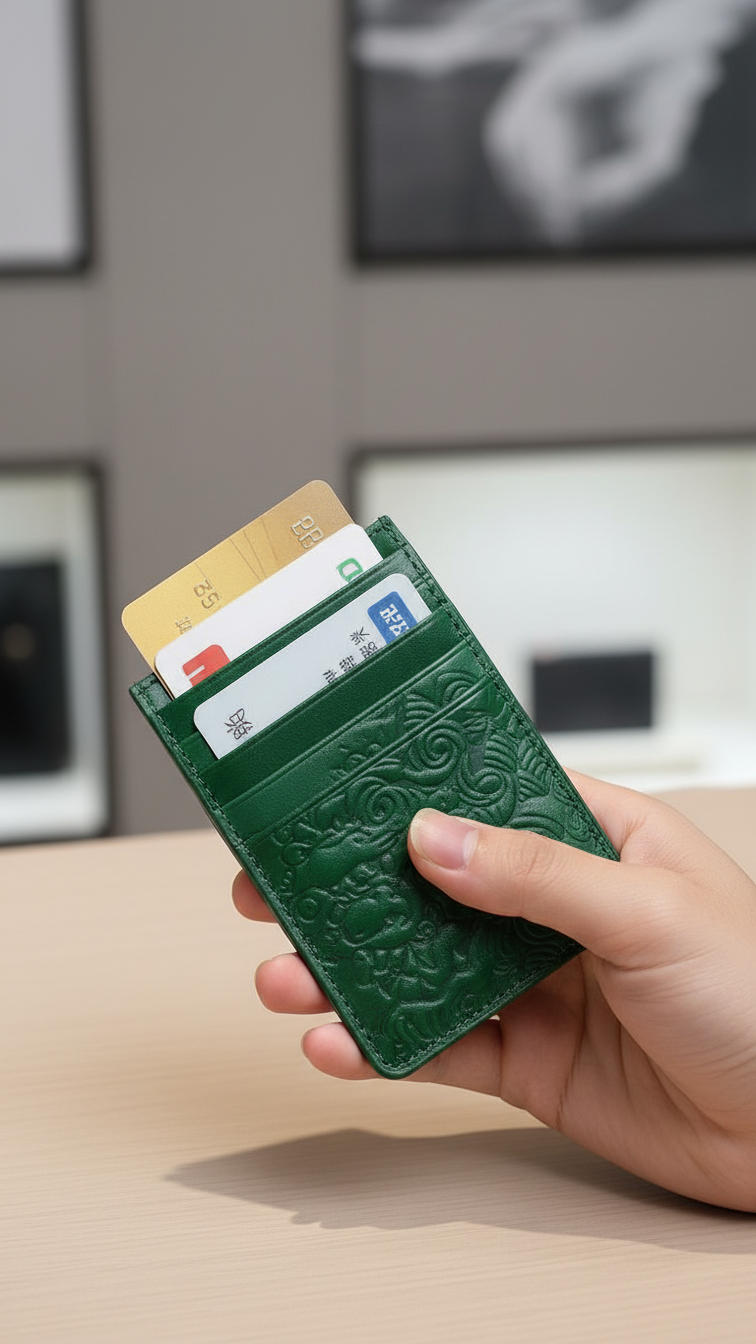 Porte-Cartes Cuir Véritable — Compact & Élégant