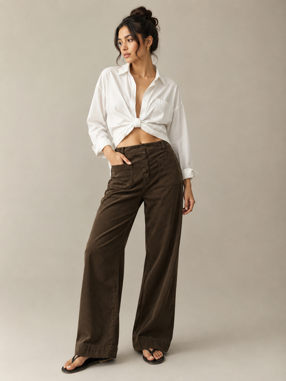 Pantalon Large Terra Wide – Coupe Ample & Style Rétro-Chic