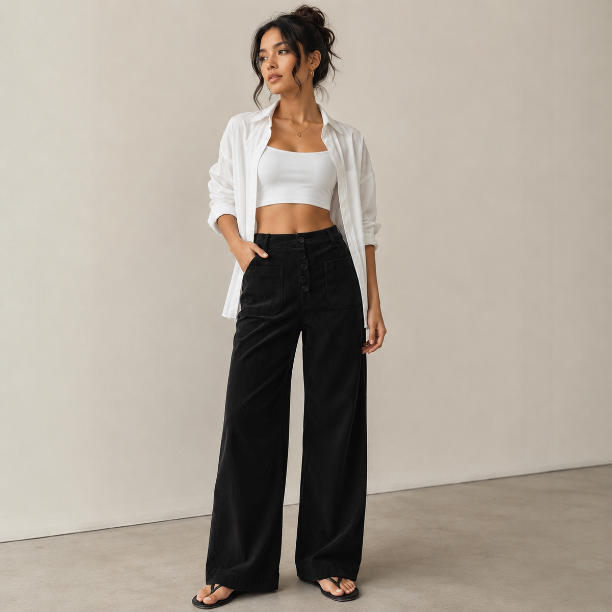 Pantalon Large Terra Wide – Coupe Ample & Style Rétro-Chic