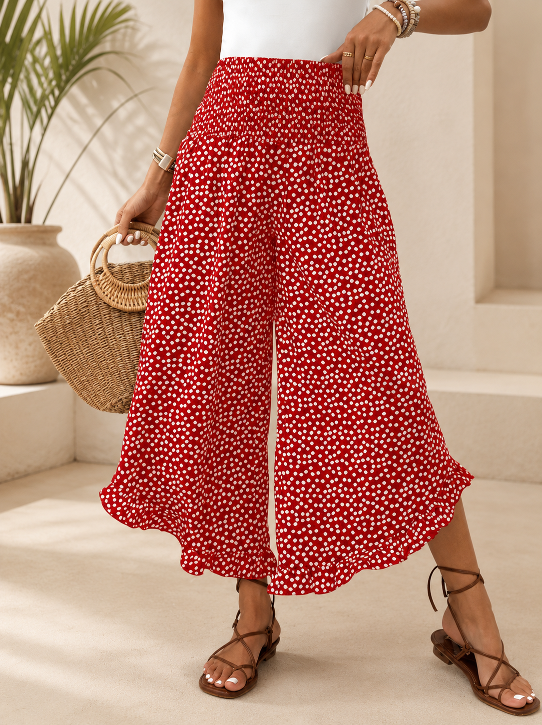 Pantalon Victoria – Large Taille Haute