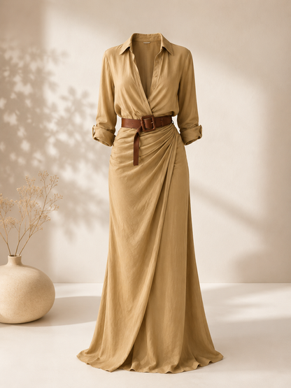 Robe Livia – Robe Longue Fluide à Ceinture