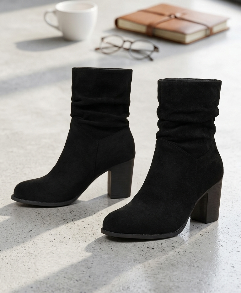 Bottes en Suédine à Talon – Élégance Intemporelle